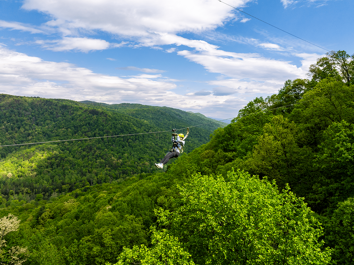 Scenic Views of Zipline in North Carolina at the Gorge