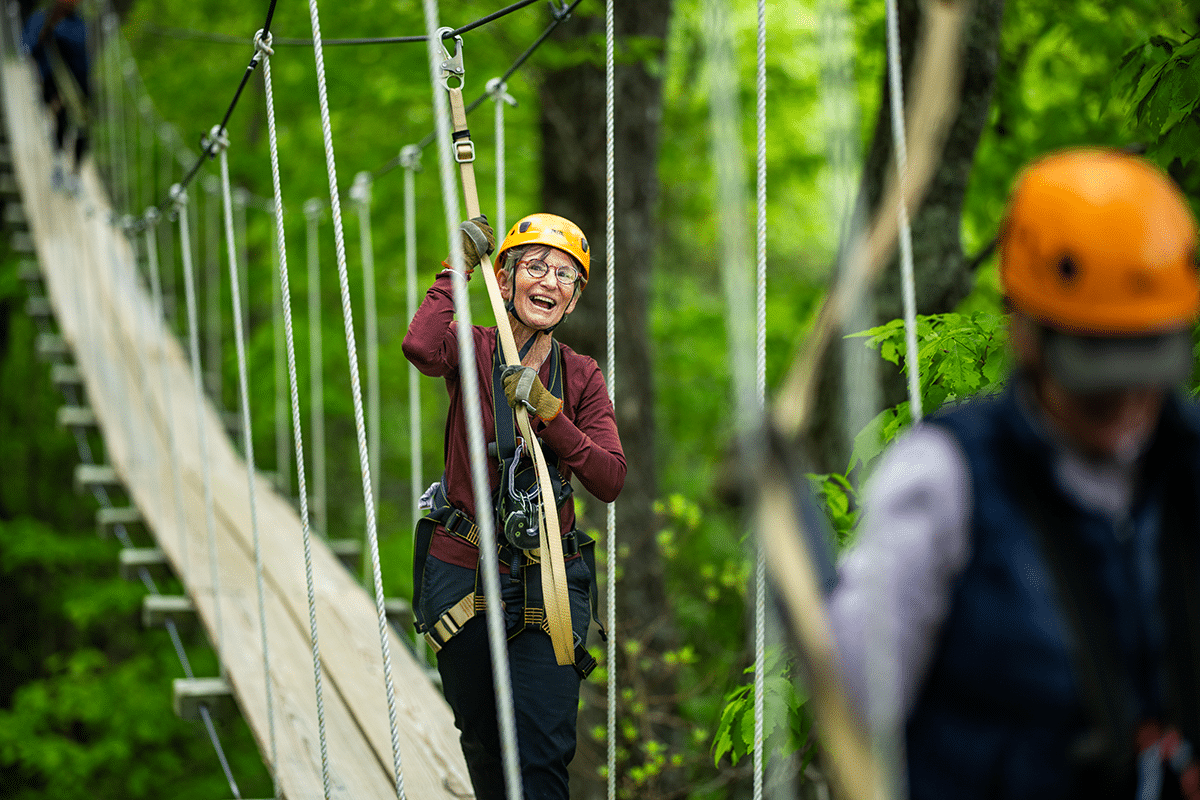 View of a Rope Bridge in North Carolina at the Gorge